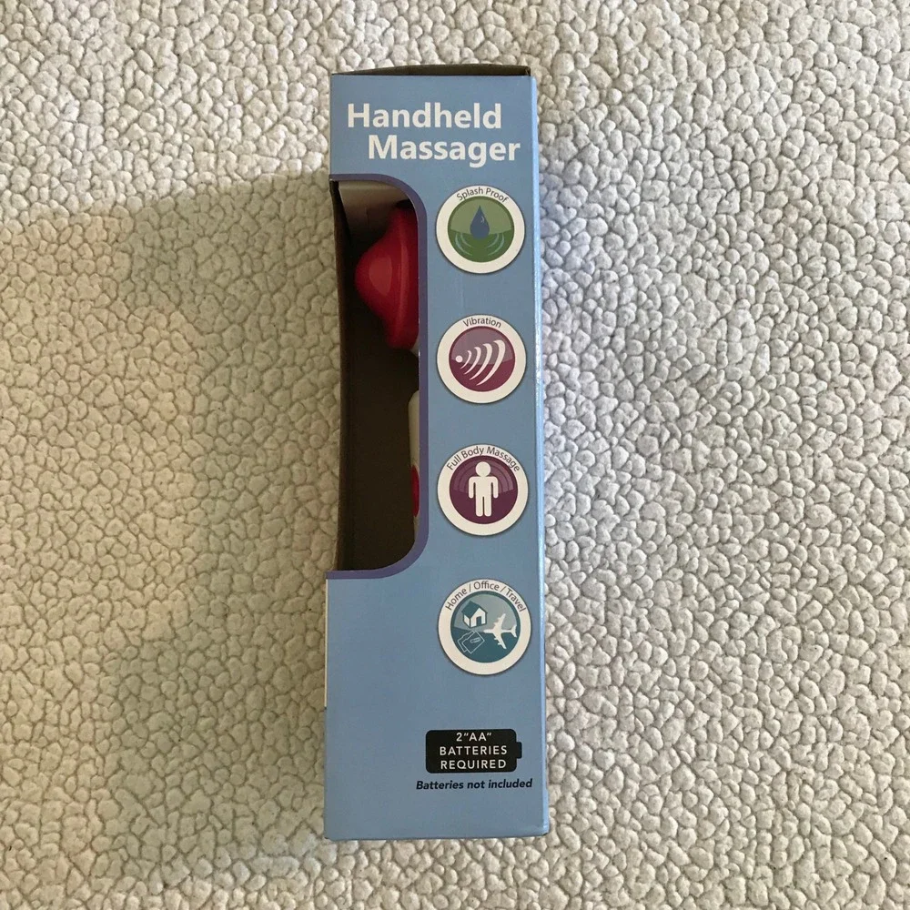 Handheld Massager HMV-60 Splash Proof 3 Interchangeable Heads White Pink NEW